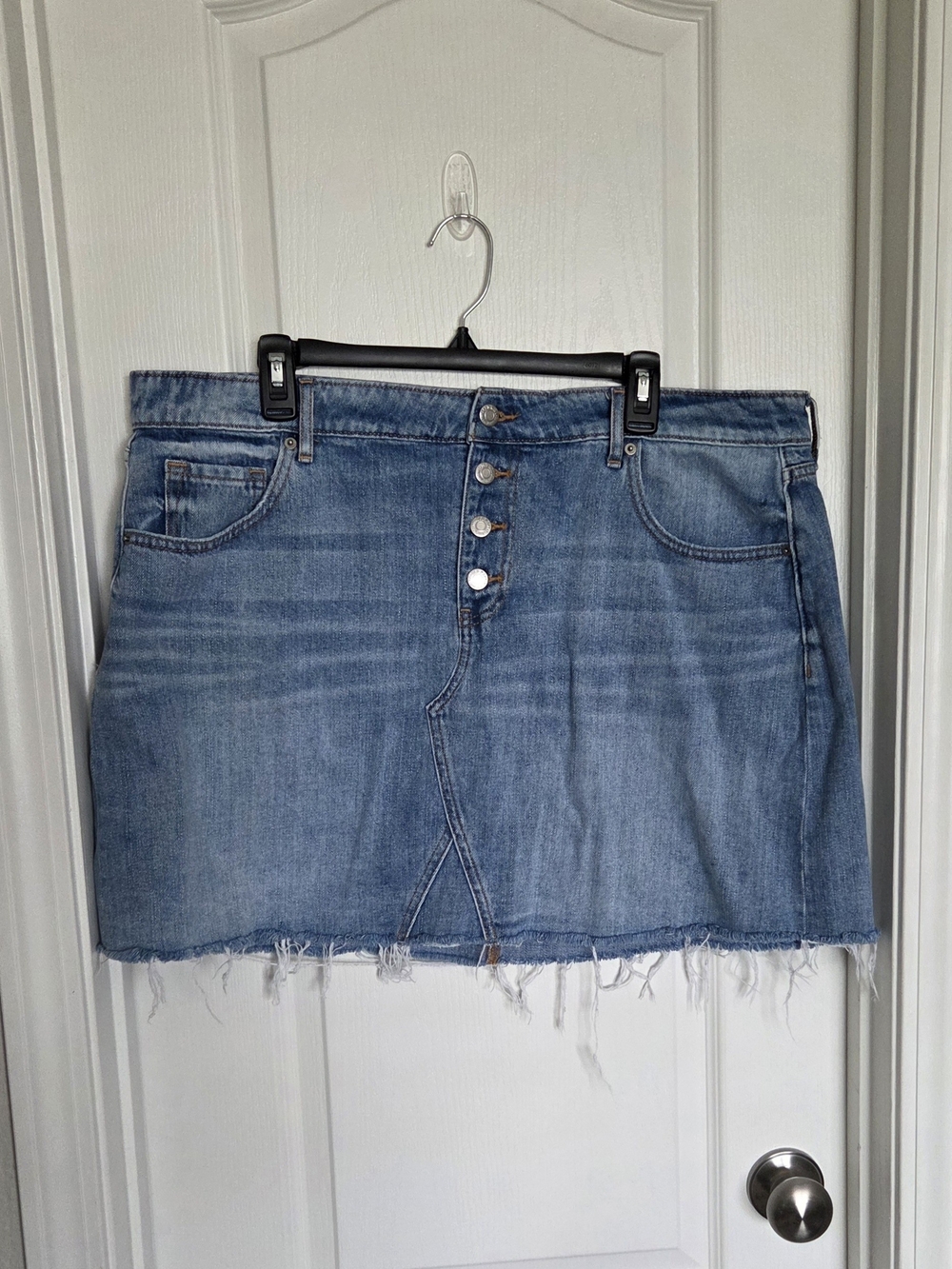 Old Navy Light Blue Denim Button-Front Mini Skirt